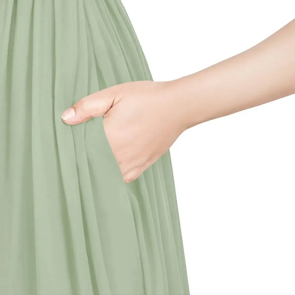 Azazie Sage Green Spaghetti Strap Maxi Dress with High Slit - Picture 11 of 11